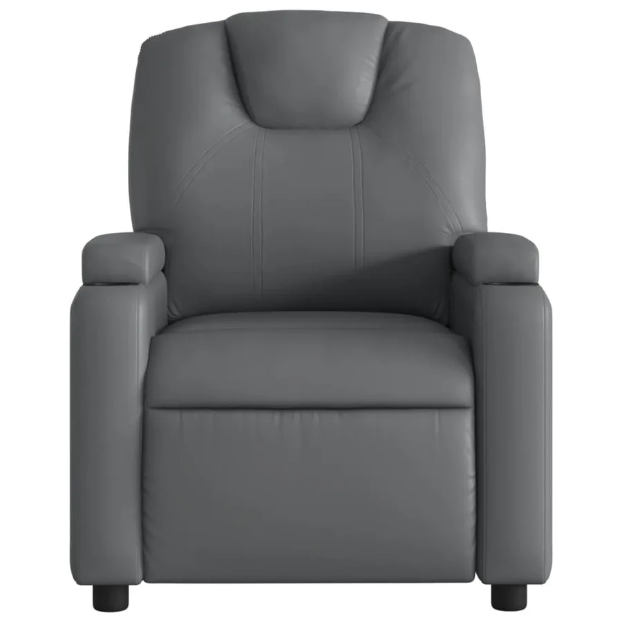 Fauteuil de massage inclinable électrique gris similicuir - 9