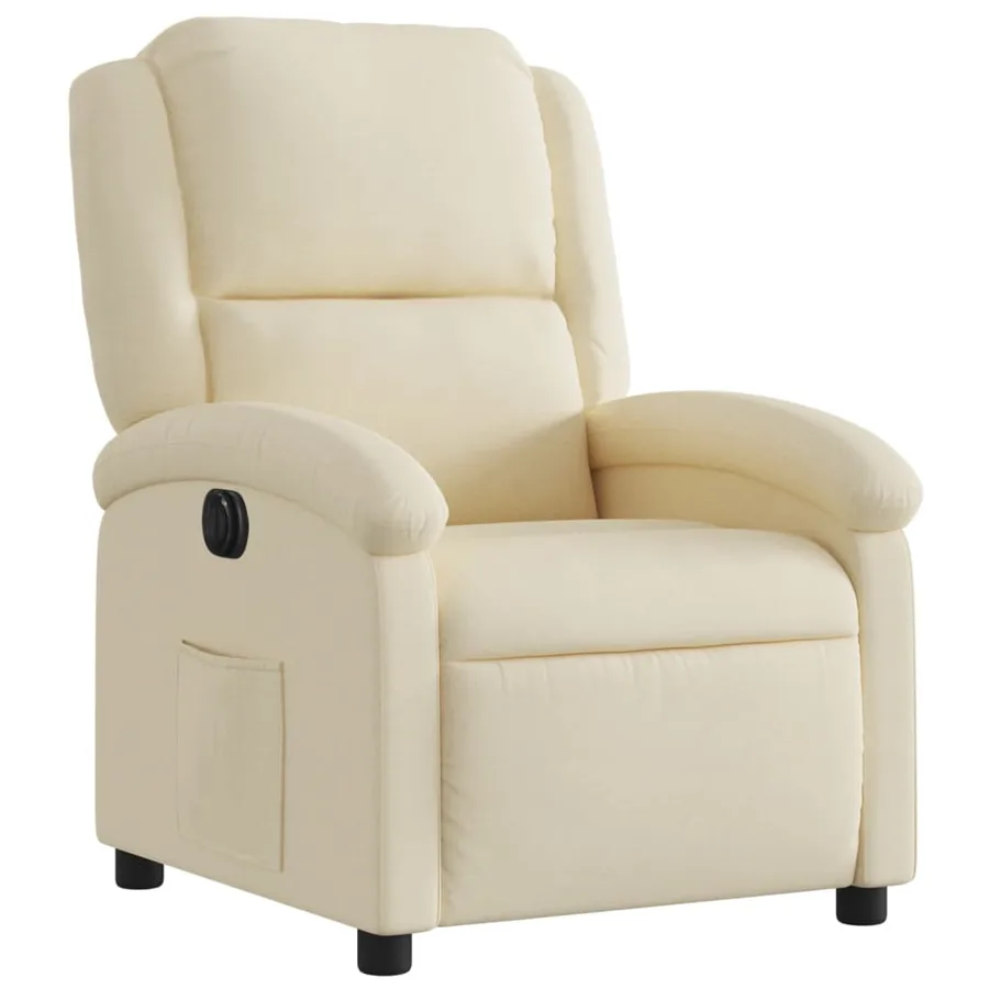 Fauteuil inclinable électrique Crème Tissu - 4