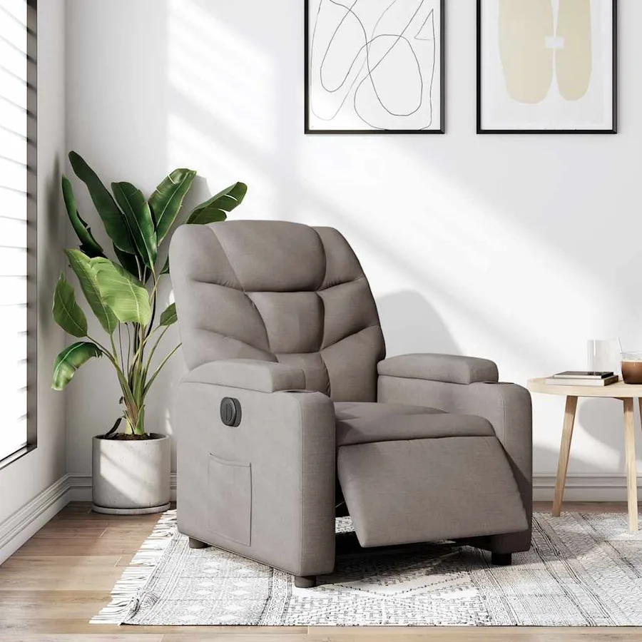 Fauteuil inclinable électrique Taupe Tissu - 16