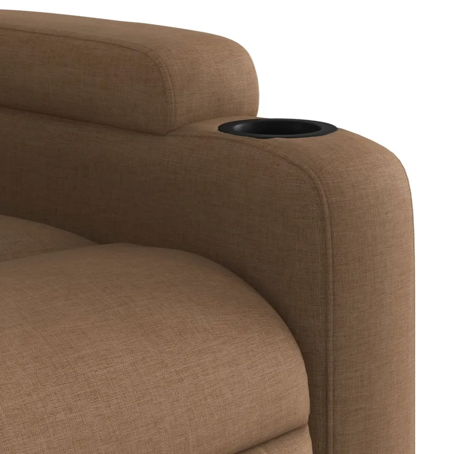 Fauteuil inclinable électrique Marron Tissu - 11