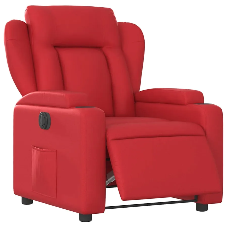 Fauteuil inclinable électrique Rouge Similicuir - 3