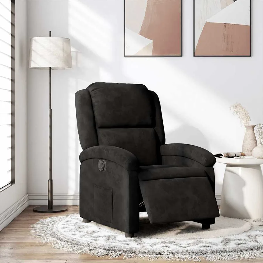 Fauteuil inclinable électrique noir velours - 15