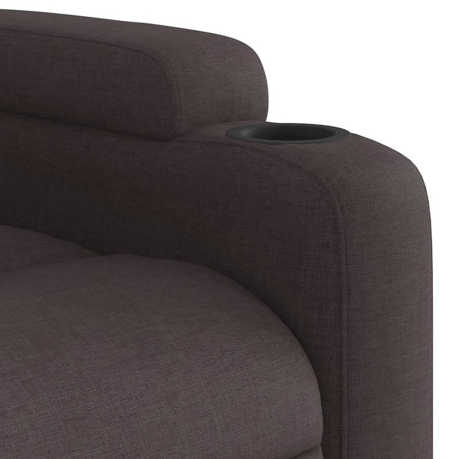 Fauteuil de massage inclinable électrique Marron foncé Tissu - 11