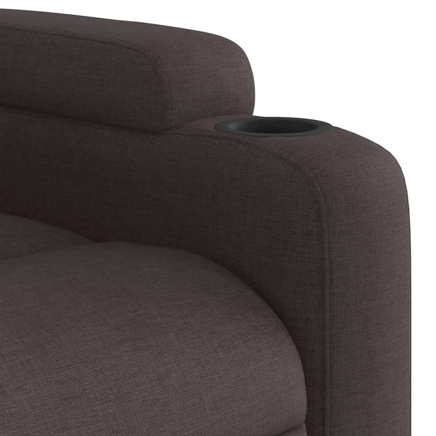Fauteuil inclinable électrique Marron foncé Tissu - 11