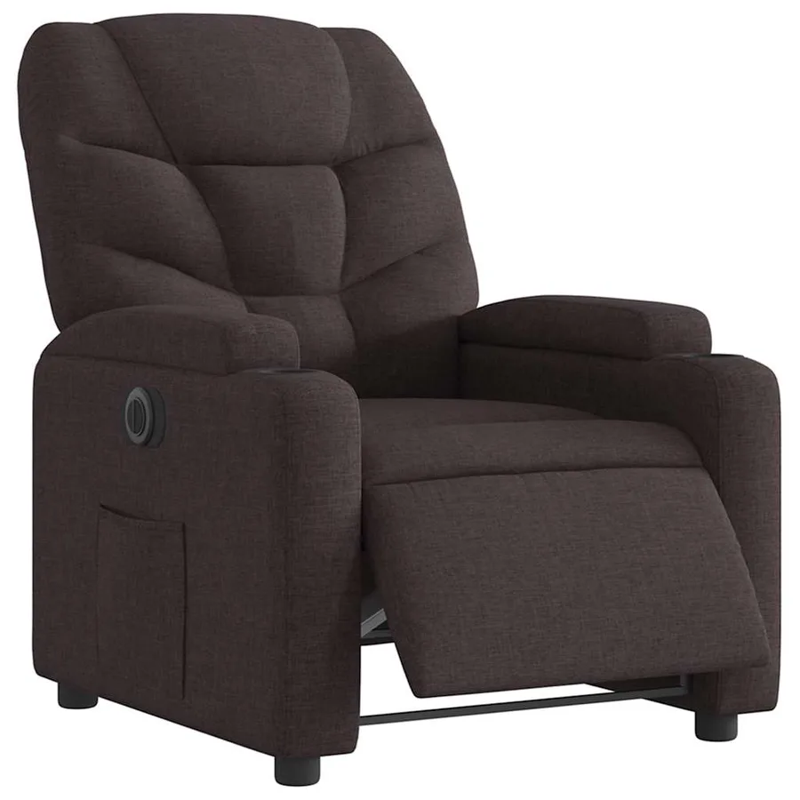 Fauteuil inclinable électrique Marron foncé Tissu - 3