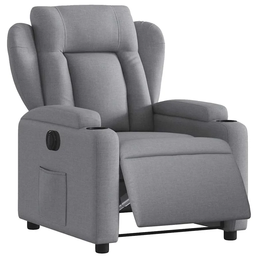 Fauteuil inclinable électrique Gris clair Tissu - 3