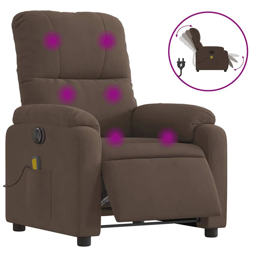 Fauteuil inclinable de massage électrique marron - 2
