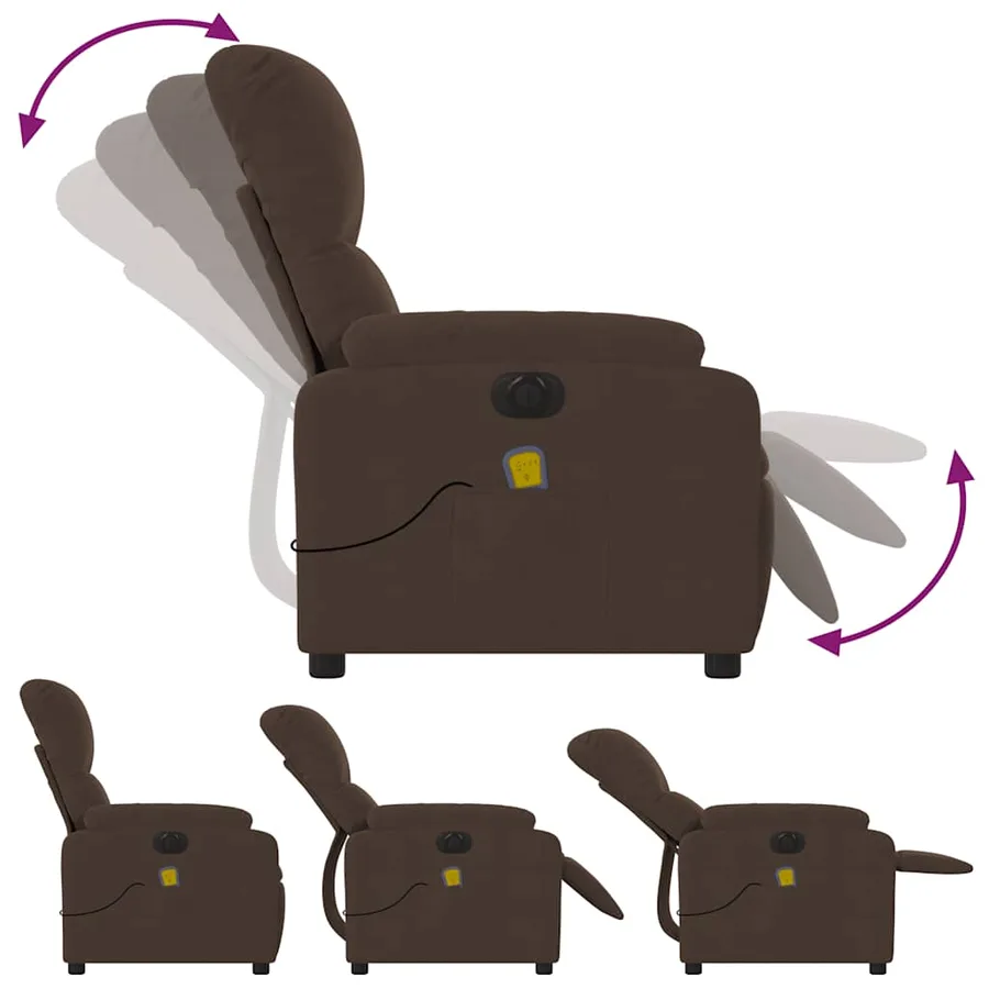 Fauteuil inclinable de massage électrique marron - 7
