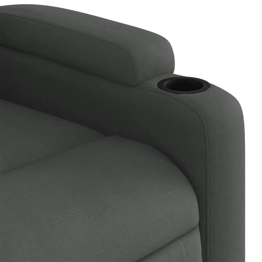 Fauteuil inclinable de massage électrique gris foncé tissu - 11