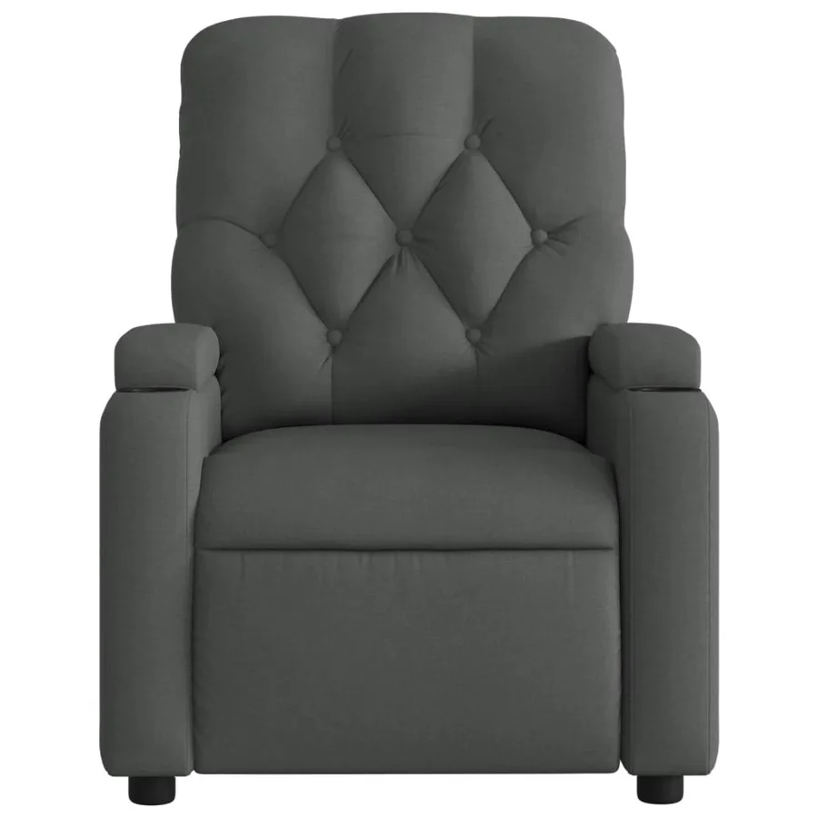 Fauteuil inclinable de massage électrique gris foncé tissu - 9