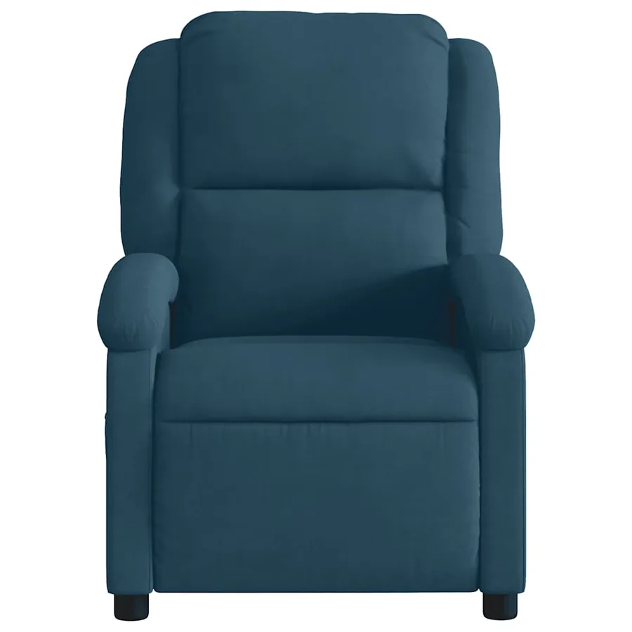 Fauteuil inclinable de massage électrique bleu velours - 6
