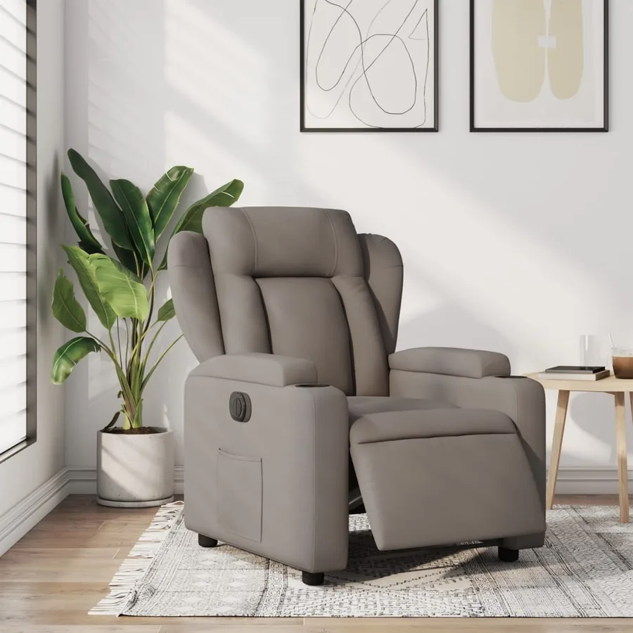 Fauteuil inclinable électrique Taupe Tissu - 16