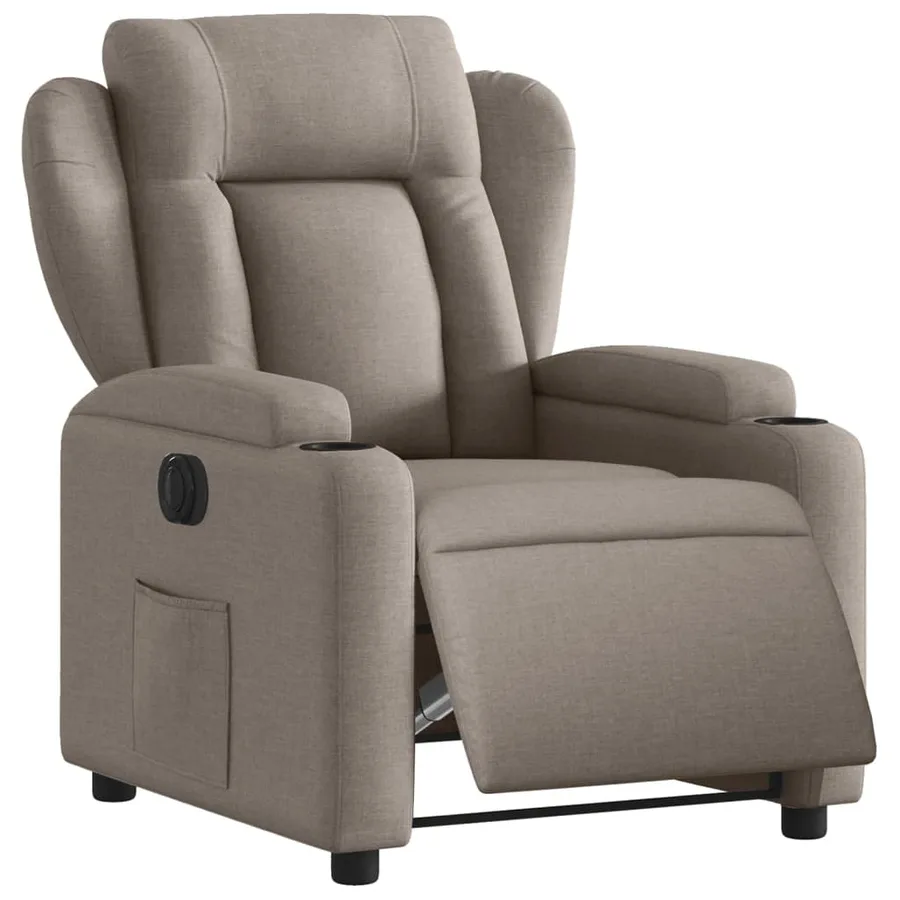 Fauteuil inclinable électrique Taupe Tissu - 3