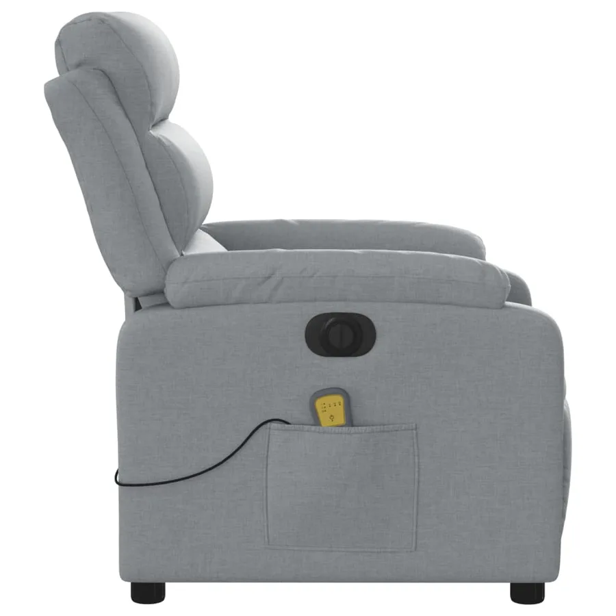 Fauteuil de massage inclinable électrique gris clair tissu - 10
