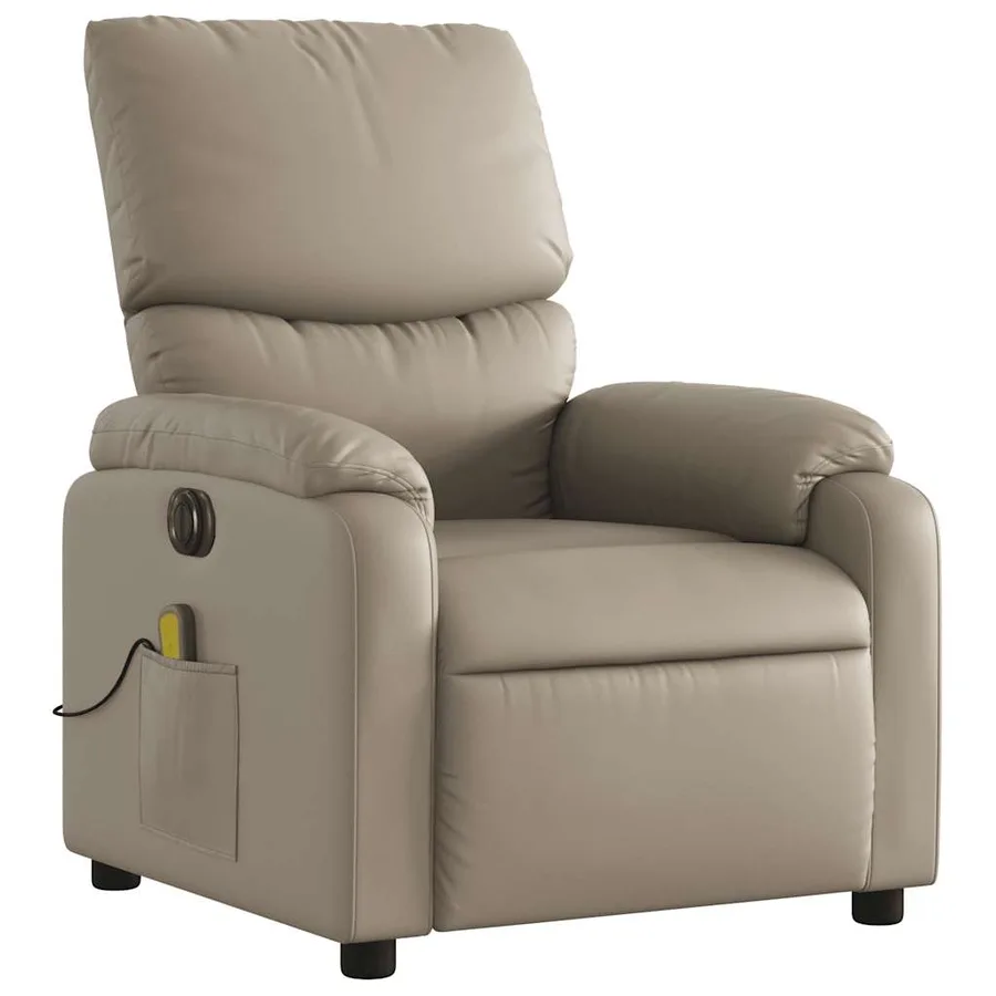 Fauteuil de massage inclinable électrique cappuccino similicuir - 4