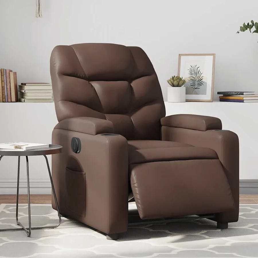 Fauteuil inclinable électrique Marron Similicuir - 16
