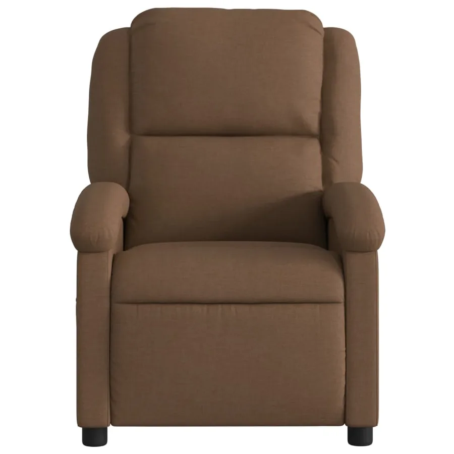 Fauteuil inclinable de massage électrique marron tissu - 9