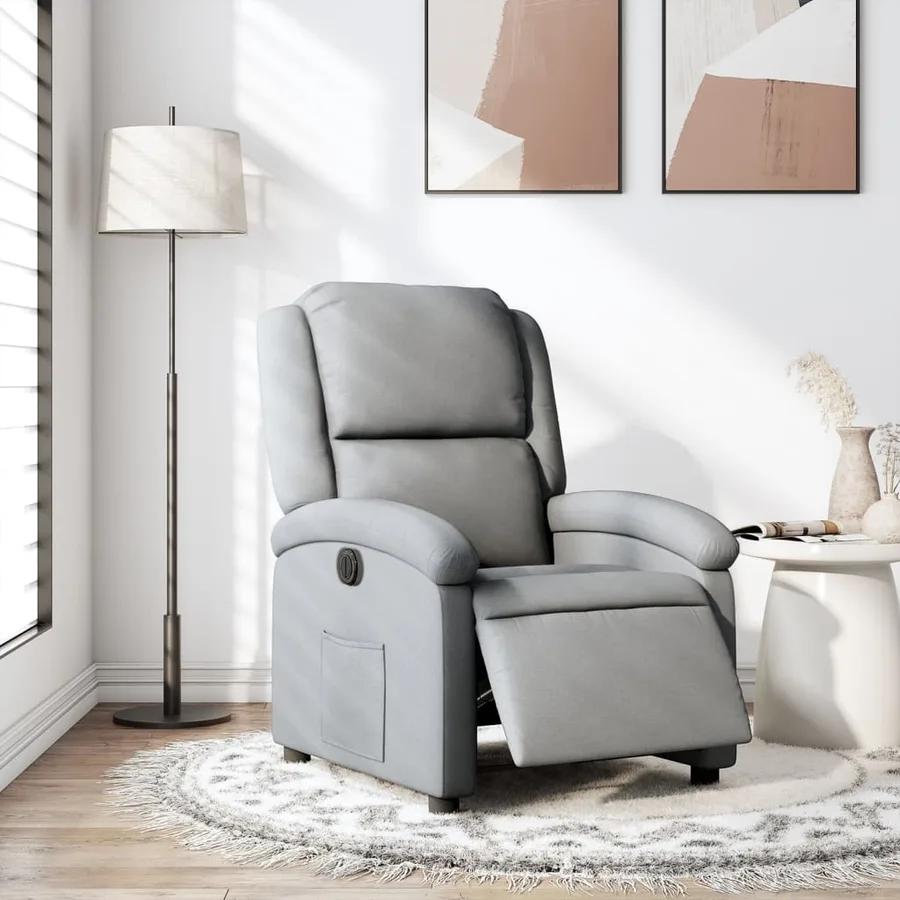 Fauteuil inclinable électrique Gris clair Tissu - 16