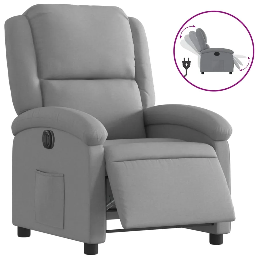 Fauteuil inclinable électrique Gris clair Tissu - 2