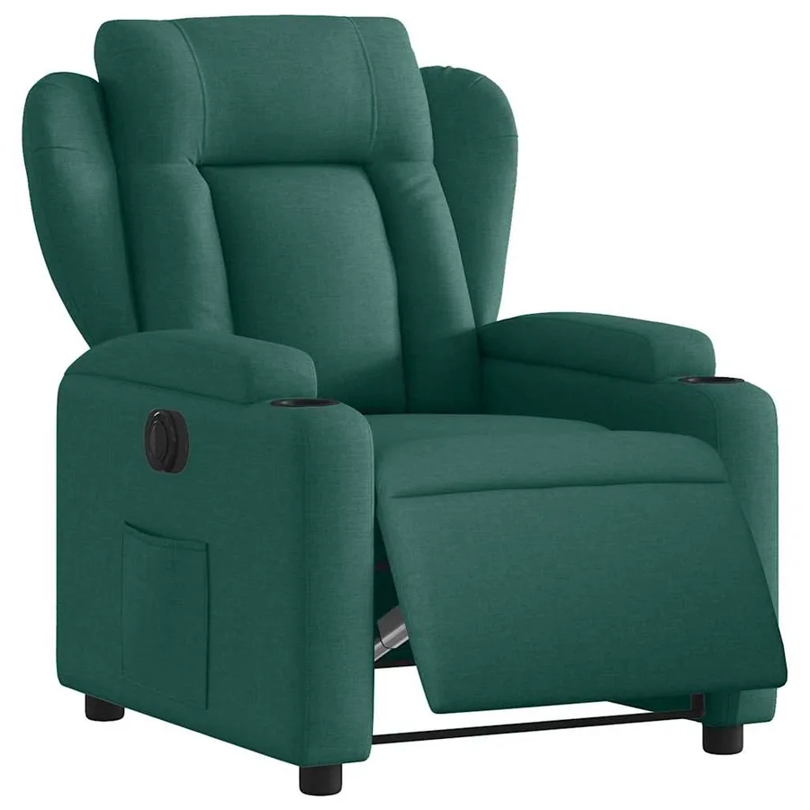 Fauteuil inclinable électrique Vert foncé Tissu - 3