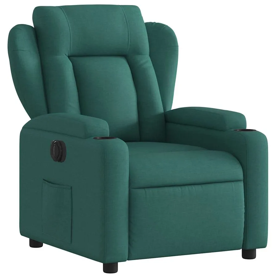 Fauteuil inclinable électrique Vert foncé Tissu - 4