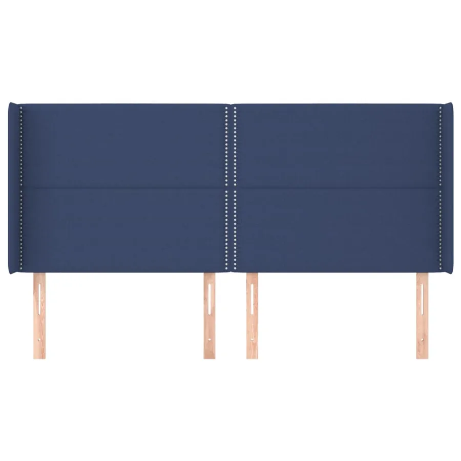 Tête de lit avec oreilles Bleu 183x16x118/128 cm Tissu - 3