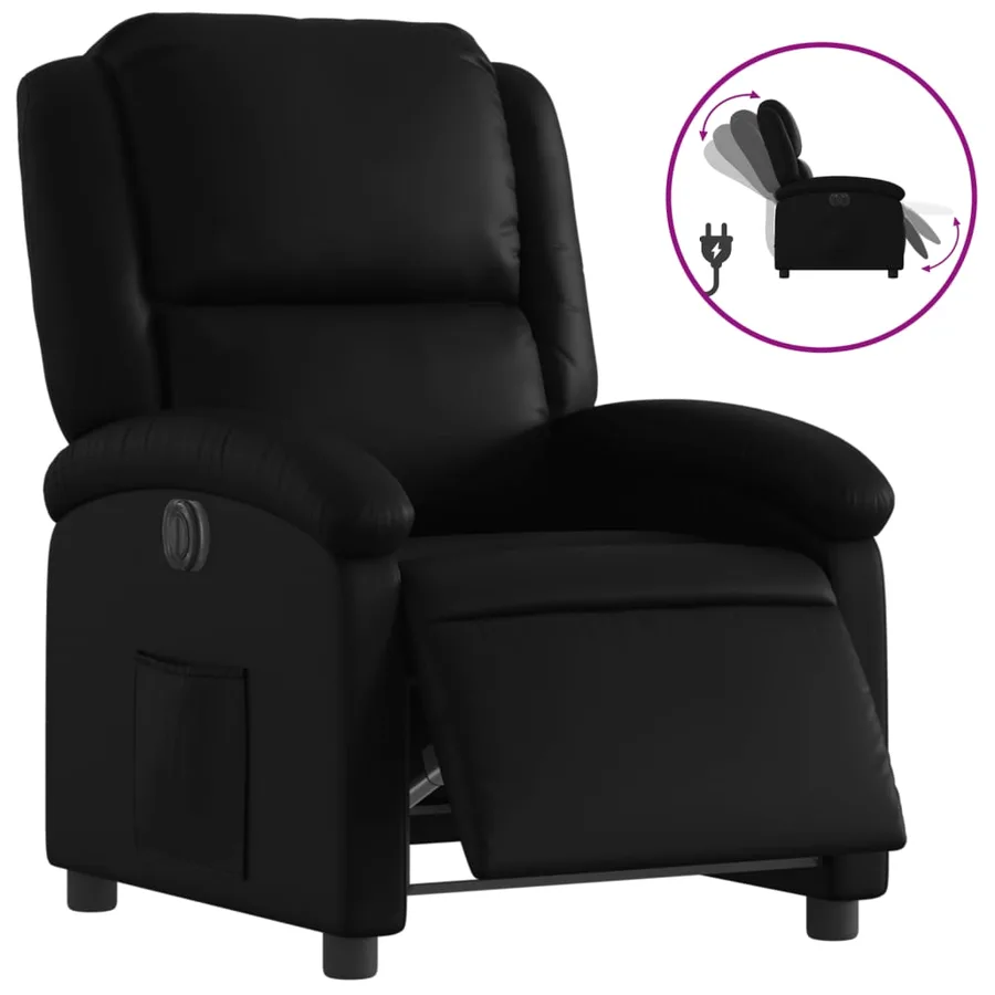 Fauteuil inclinable électrique Noir Similicuir - 2