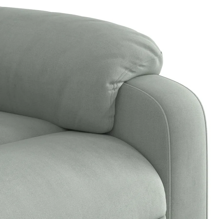 Fauteuil inclinable électrique de massage gris clair velours - 11