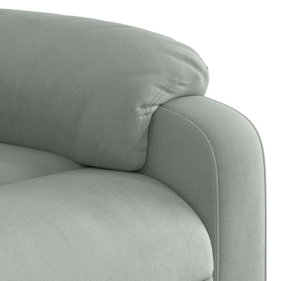 Fauteuil inclinable de massage gris clair velours - 9