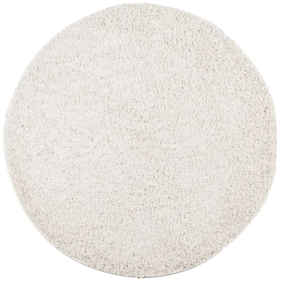 Tapis shaggy PAMPLONA poils longs moderne crème Ø 200 cm - 2