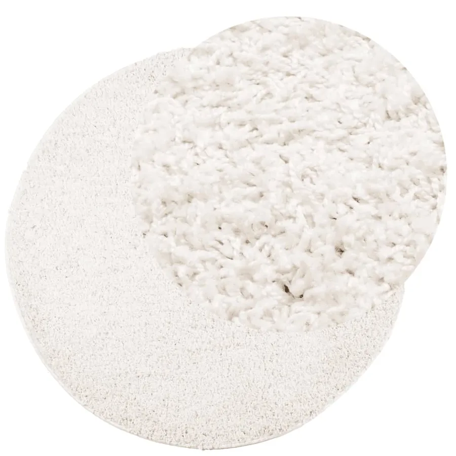 Tapis shaggy PAMPLONA poils longs moderne crème Ø 200 cm - 3