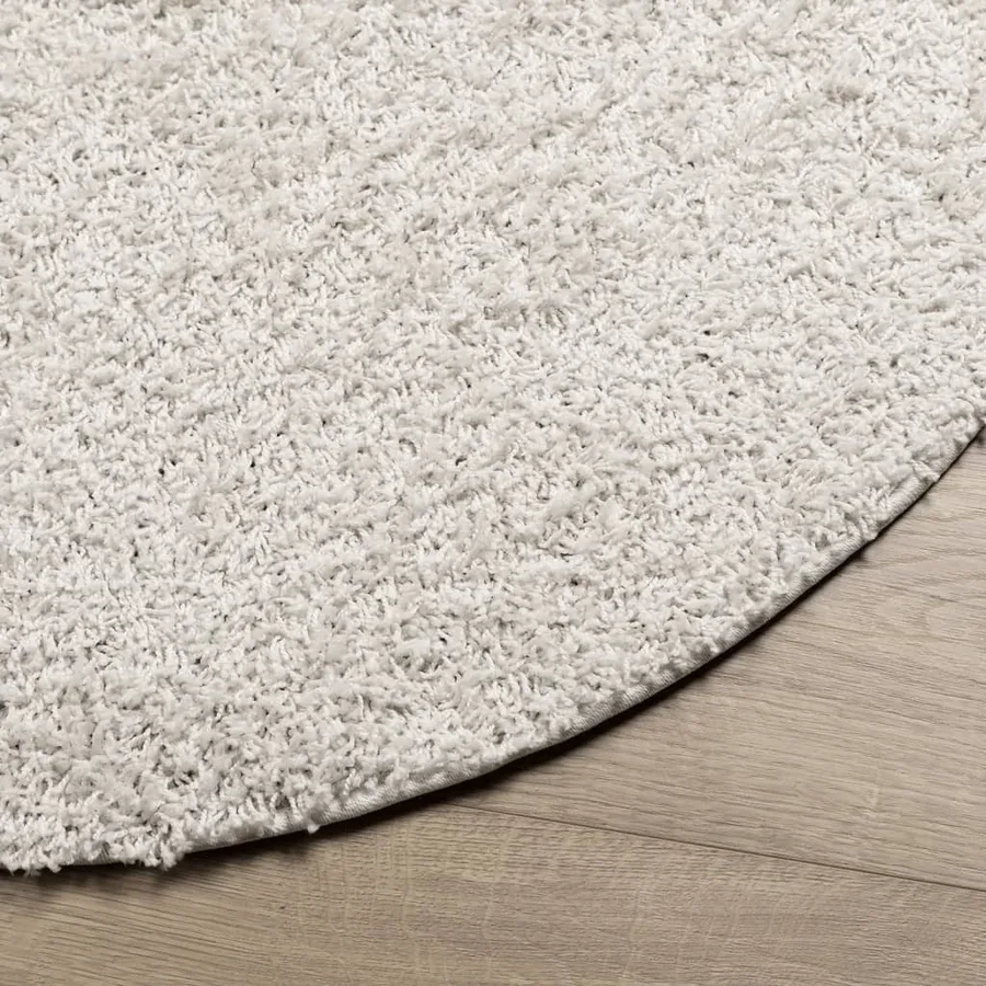 Tapis shaggy PAMPLONA poils longs moderne crème Ø 200 cm - 4