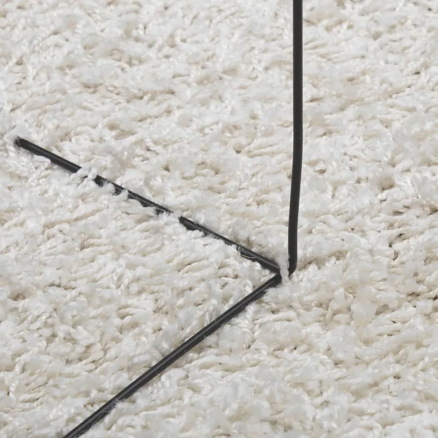 Tapis shaggy PAMPLONA poils longs moderne crème Ø 200 cm - 8