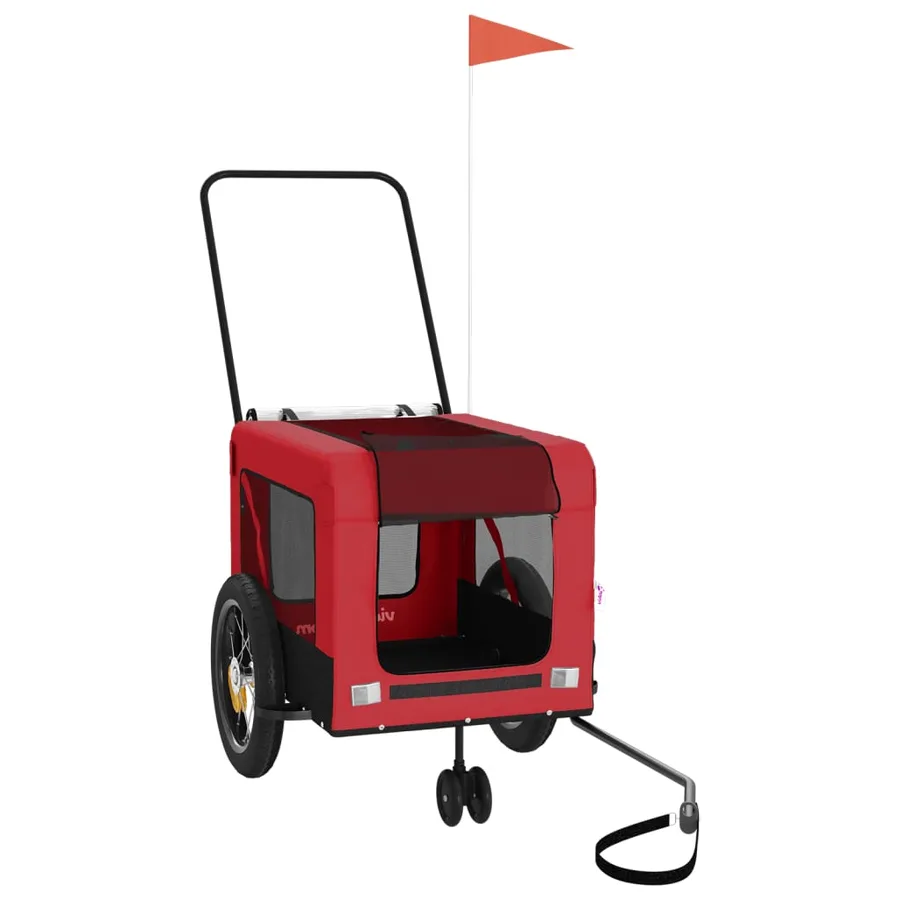 Remorque de vélo pour animaux de compagnie rouge et noir - 2
