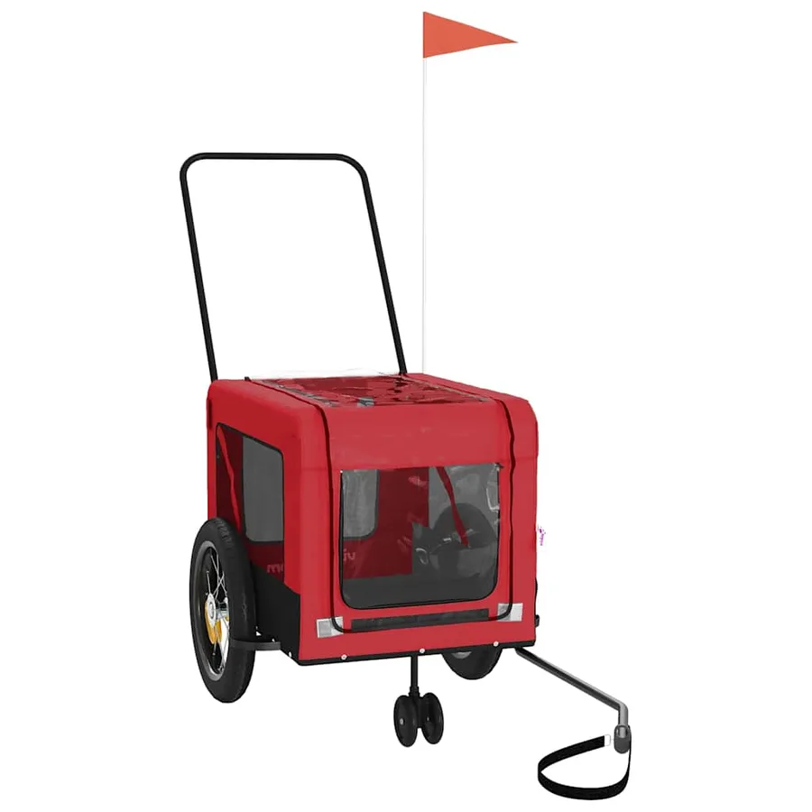 Remorque de vélo pour animaux de compagnie rouge et noir - 3