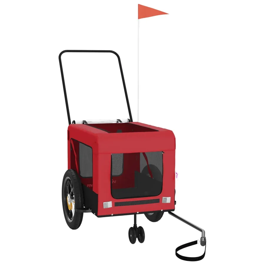 Remorque de vélo pour animaux de compagnie rouge et noir - 4