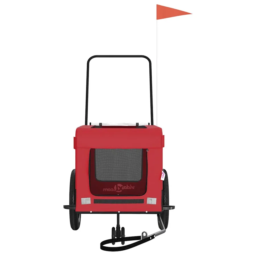 Remorque de vélo pour animaux de compagnie rouge et noir - 5
