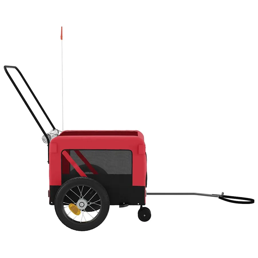 Remorque de vélo pour animaux de compagnie rouge et noir - 7