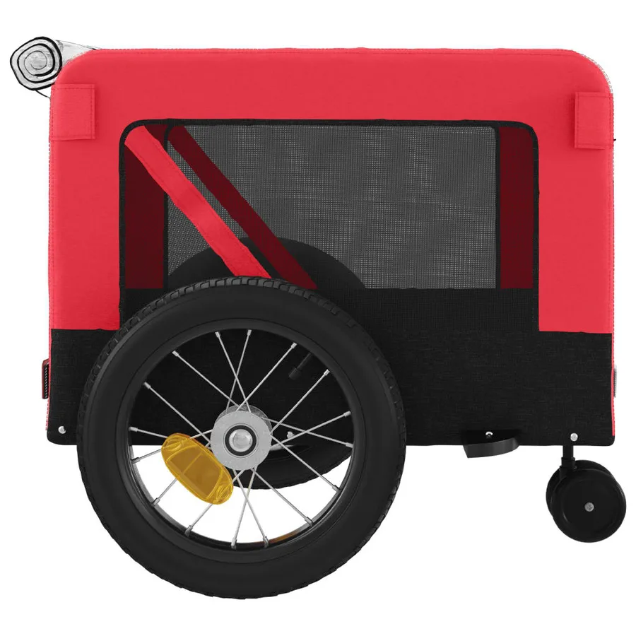 Remorque de vélo pour animaux de compagnie rouge et noir - 8