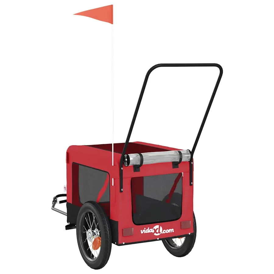 Remorque de vélo pour animaux de compagnie rouge et noir - 9