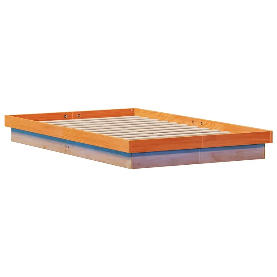 Cadre de lit à LED sans matelas 120x200 cm bois massif - 6