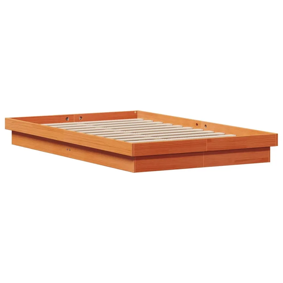 Cadre de lit à LED sans matelas 120x200 cm bois massif - 9