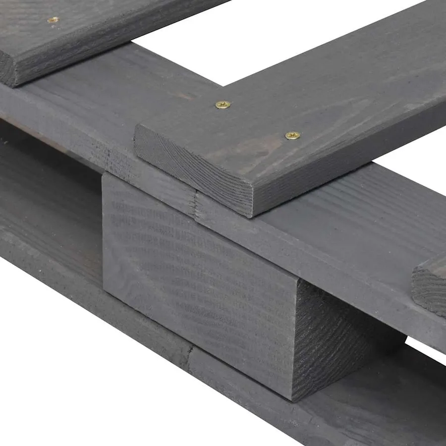 Cadre de lit sans matelas gris 140x200 cm bois massif de pin - 10