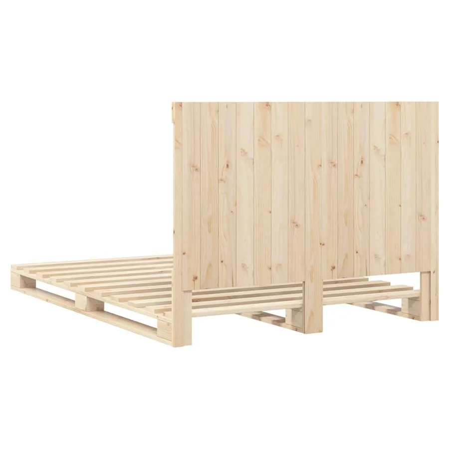 Cadre de lit sans matelas avec tête de lit bois massif - 9