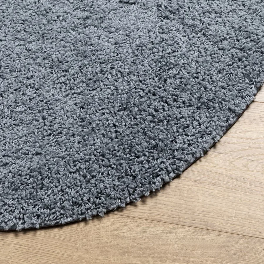 Tapis shaggy PAMPLONA poils longs moderne bleu Ø 200 cm - 4
