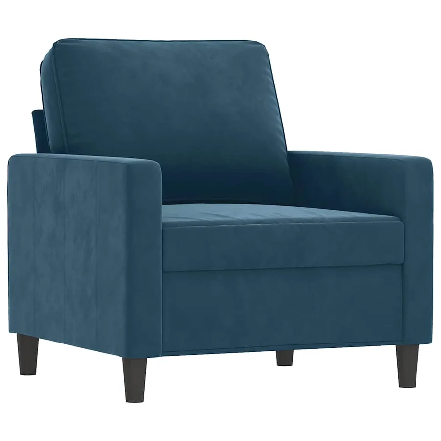 Fauteuil Bleu 60 cm Velours - 2