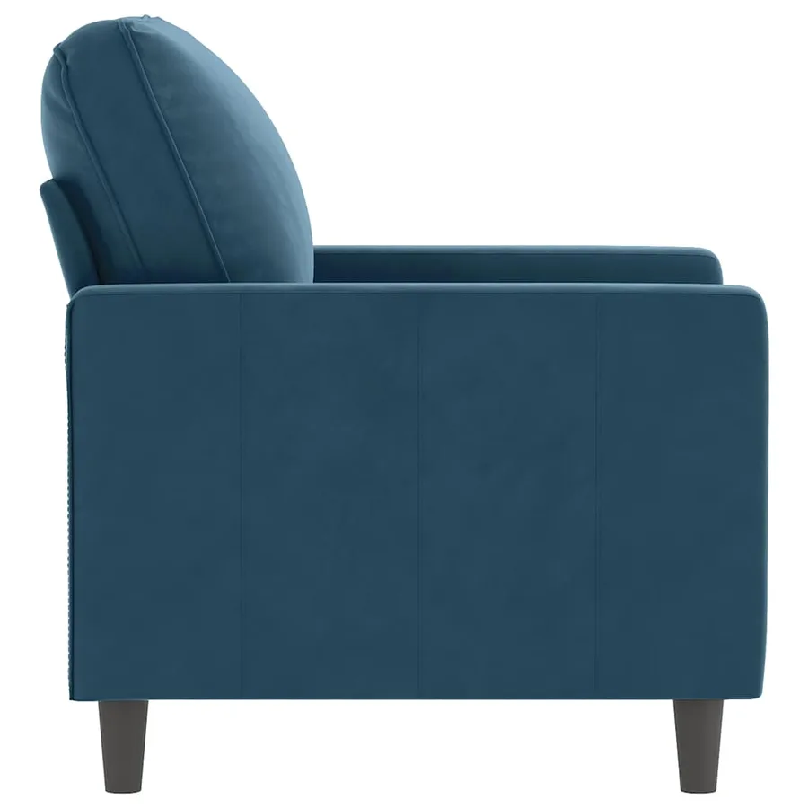 Fauteuil Bleu 60 cm Velours - 4
