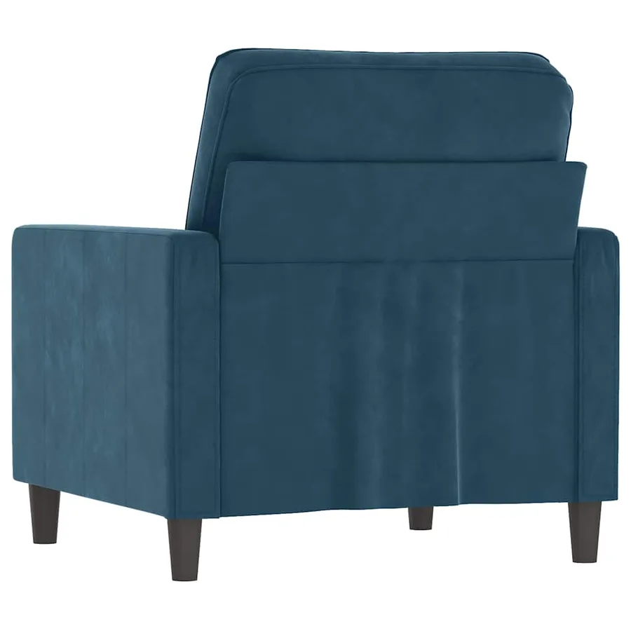 Fauteuil Bleu 60 cm Velours - 5