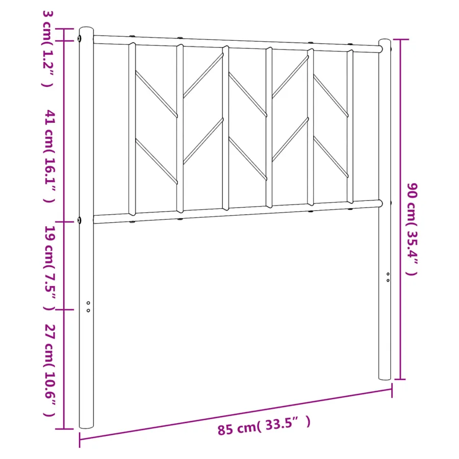 Tête de lit de remplacement métal blanc 80 cm - 7