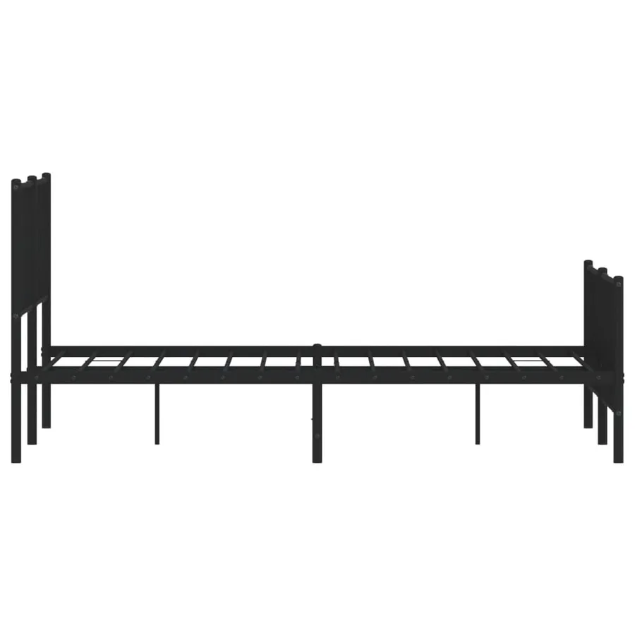 Cadre de lit métal sans matelas avec pied de lit noir 135x190cm - 6